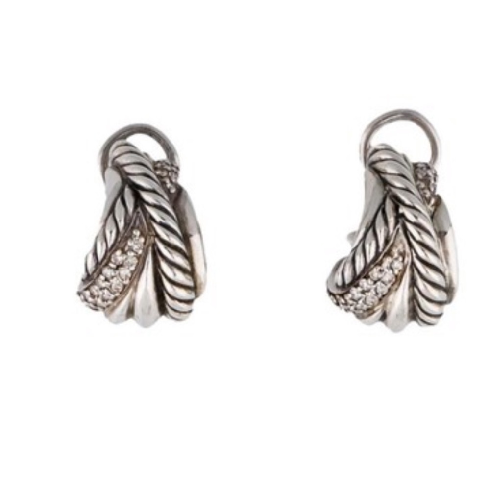 David Yudman Crossover Diamond Earrings